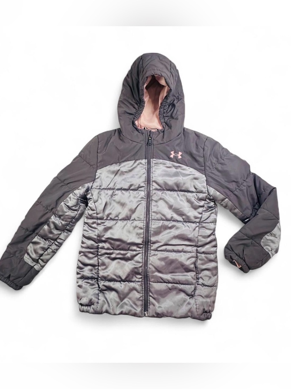 Under Armour Girls Eggplant & Metallic Purple Puffer Coat YLG